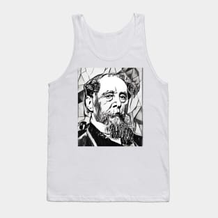 Charles Dickens Portrait | charlles dickens artwork black and white 3 Tank Top